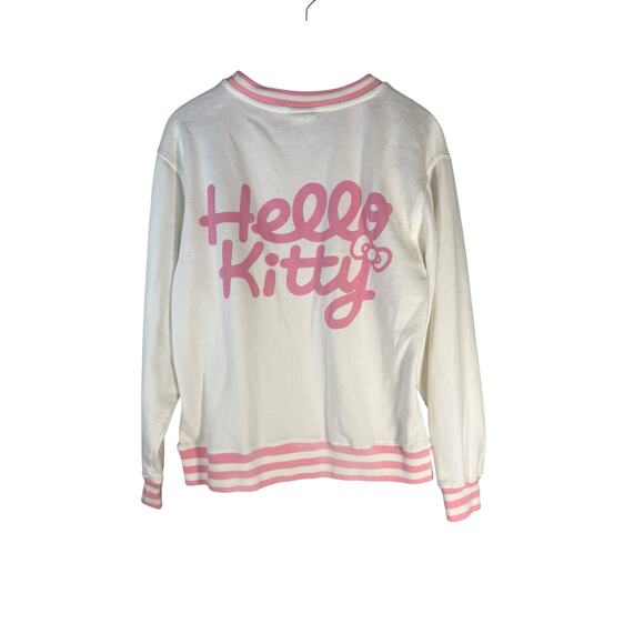 Hello Kitty Women’s Size XS White Pink Graphic Sweatshirt Crewneck Sanrio Cute - Picture 3 of 7